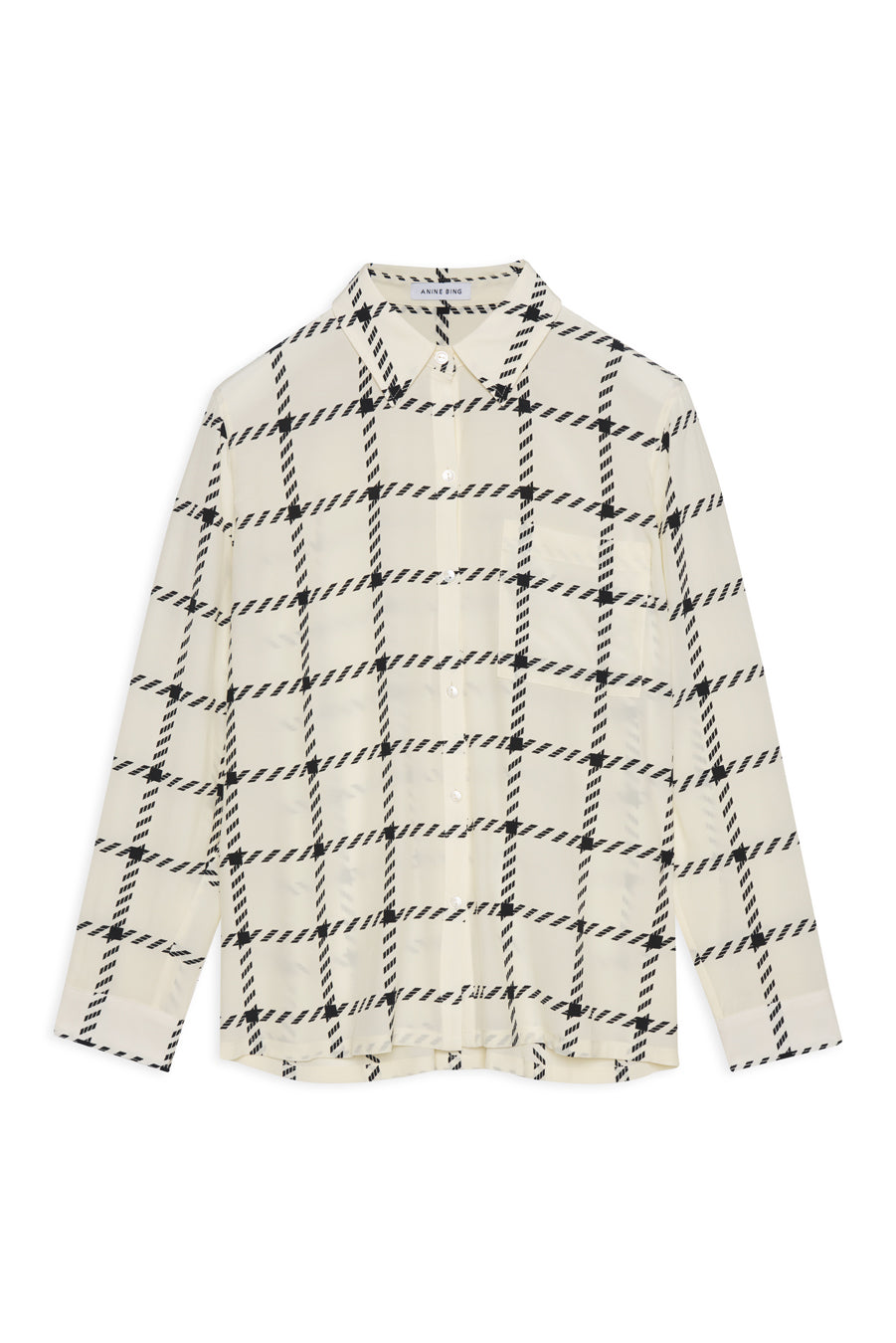 Anine Bing Aspen Shirt in Cream Check Blond Genius