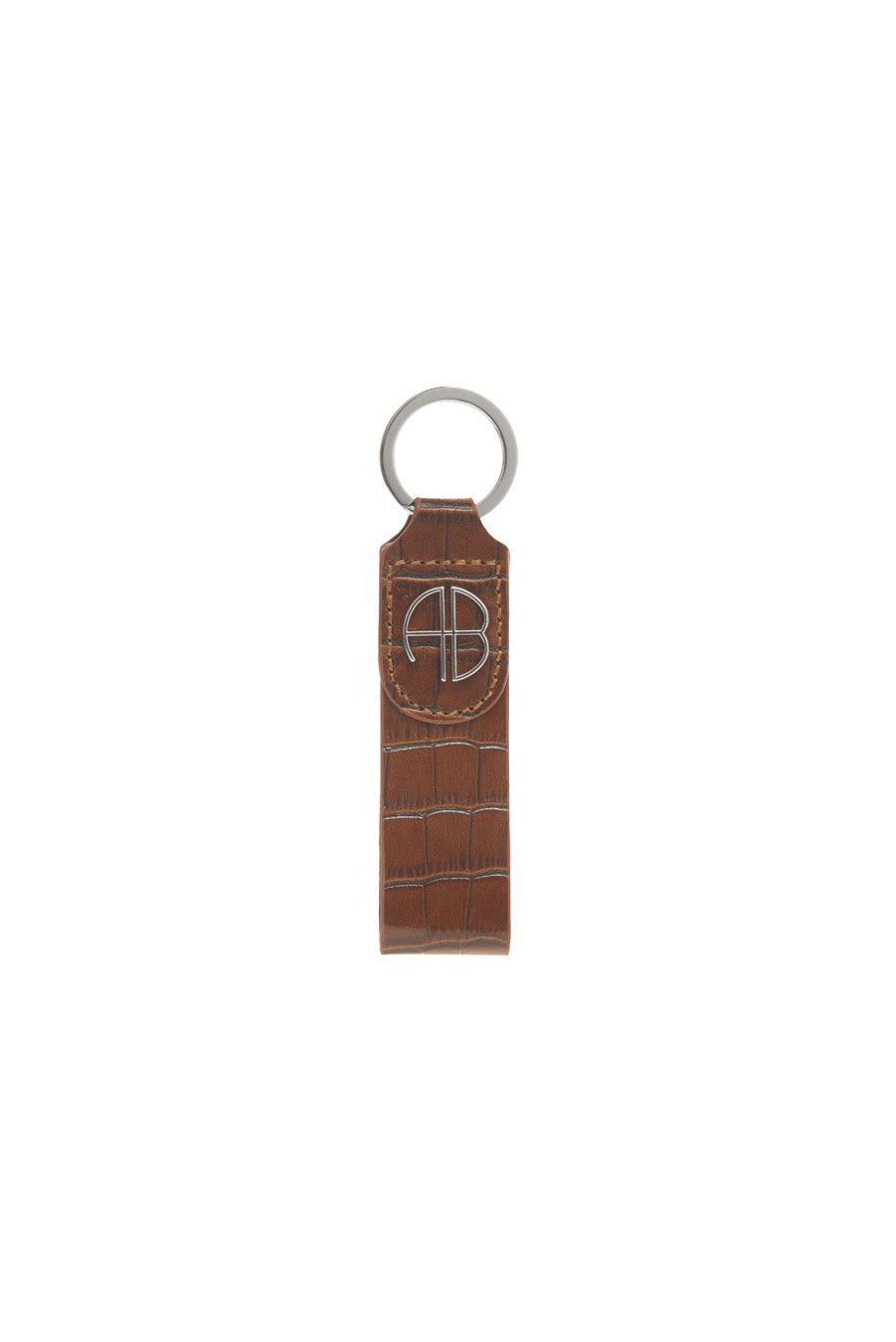 Anine Bing AB Key Chain in Brown Croco Blond Genius