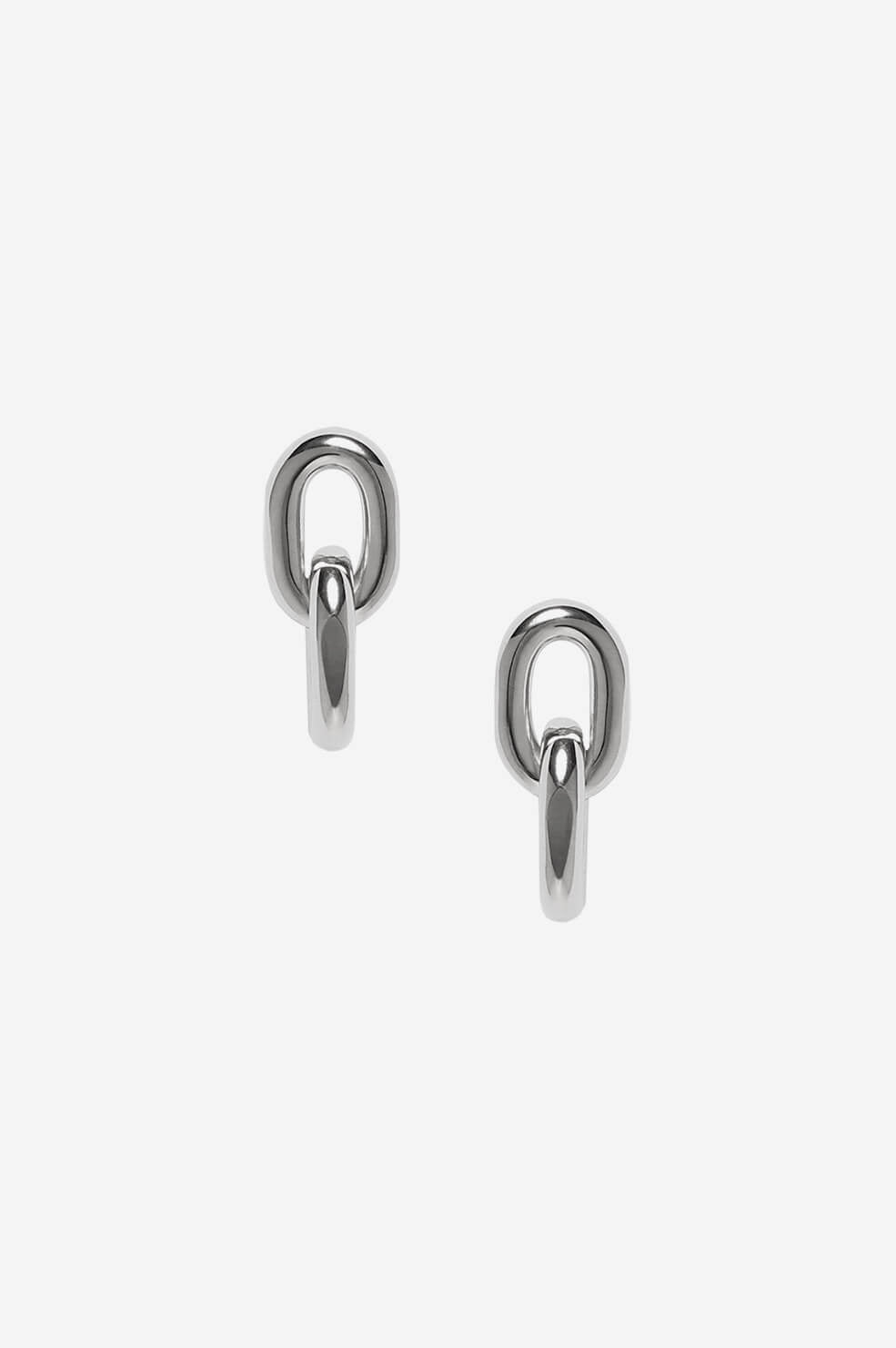 Anine Bing Link Drop Earrings in Silver Blond Genius