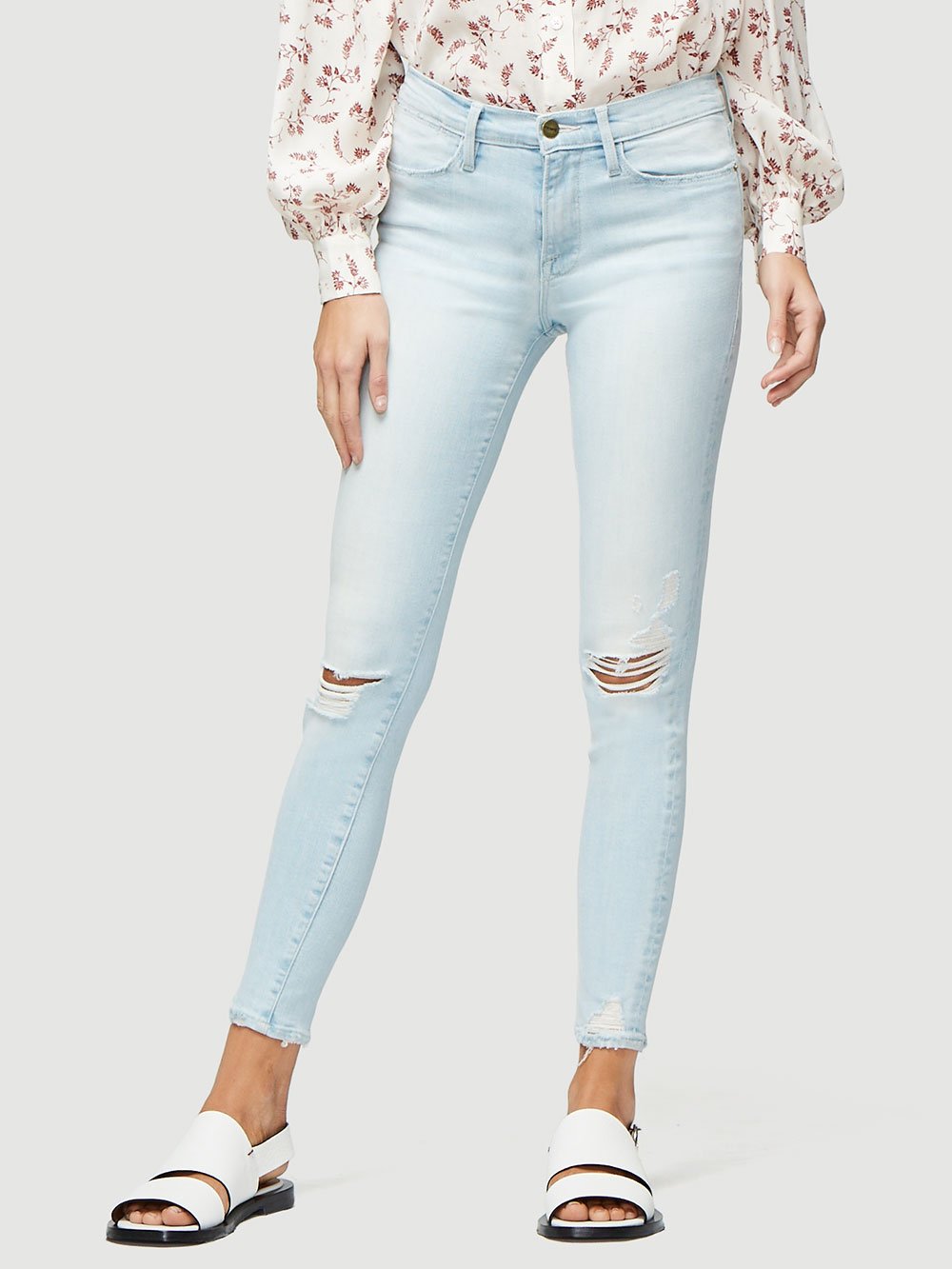 FRAME Le High Skinny newest Distressed Jeans 25