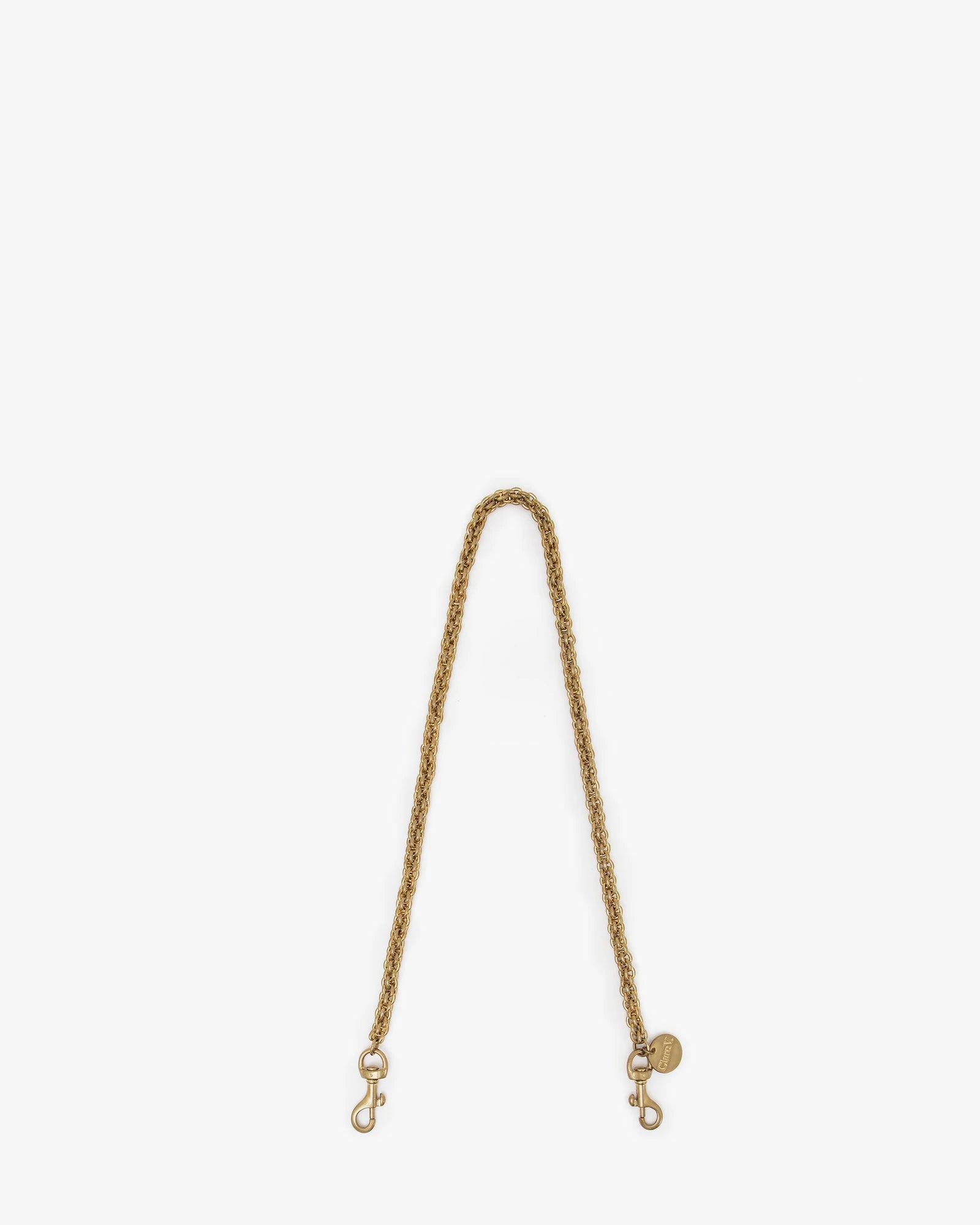 Clare V. Chain Shoulder Strap in Circle Chain Brass Blond Genius