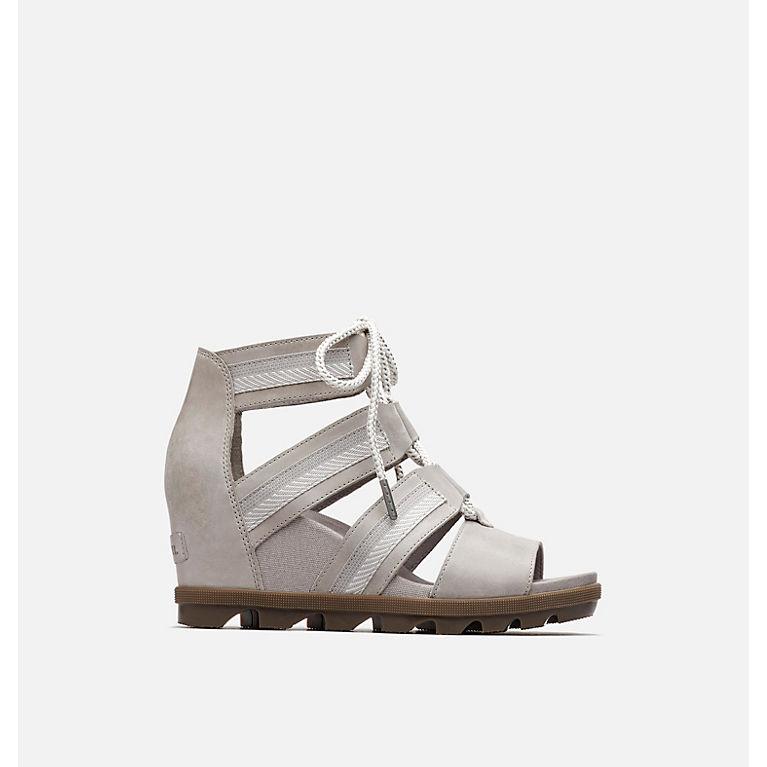 Sorel Joanie II Lace Wedge Sandal in Dove Blond Genius