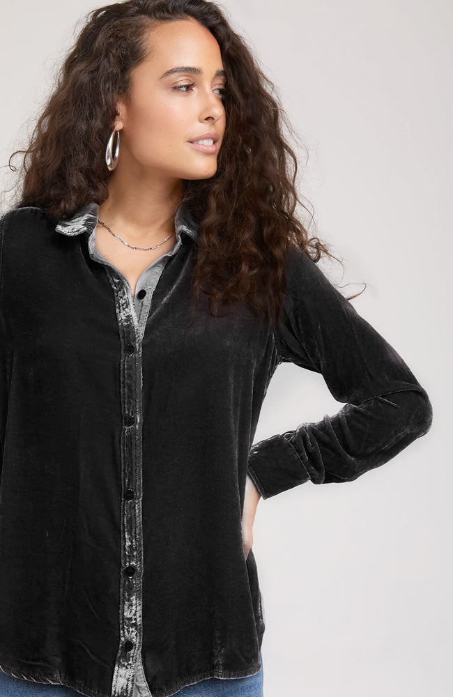 Bella Dahl Velvet Contrast Halle Shirt