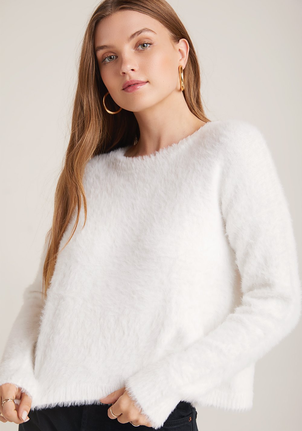 Bella Dahl Slouchy Sweater in Winter White