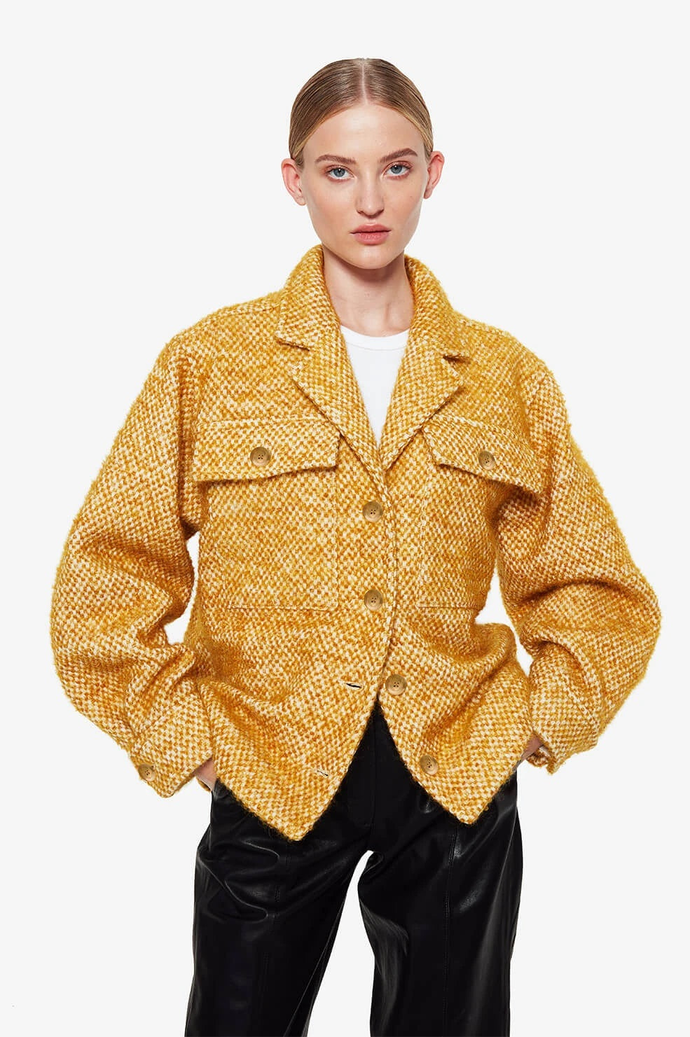 Anine Bing Leon Jacket in Gold Blond Genius