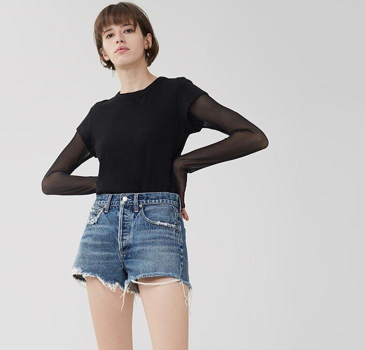 AGOLDE Parker Vintage Cut Off Short in Rock Steady