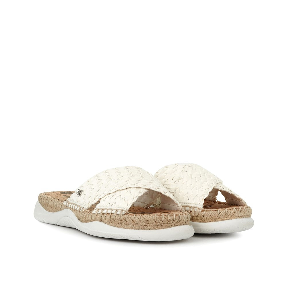 SAM EDELMAN Jovie Sandal in White Woven Blond Genius