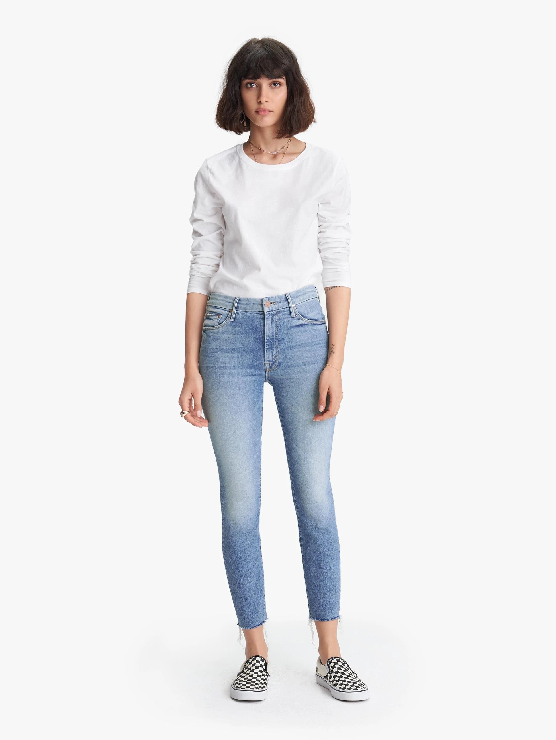 Mother Denim - High Waisted Looker Ankle Fray Jeans in Shoot to ...