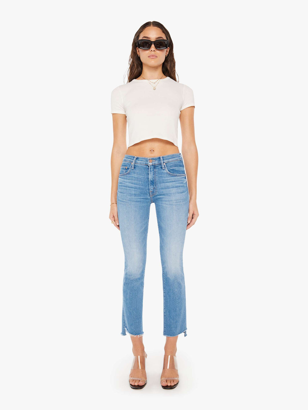 Mother Denim - The Insider Crop Step Fray in Out of the Blue