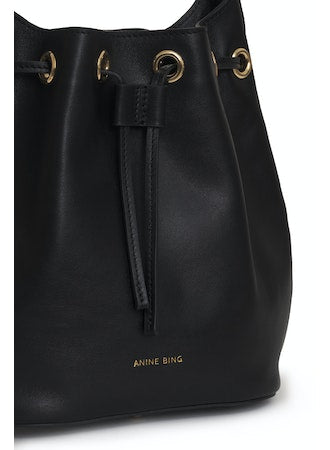 Anine Bing Mini Alana Bucket Bag in Black Blond Genius