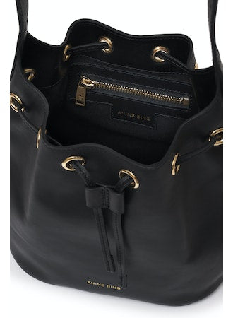 Anine Bing Mini Alana Bucket Bag in Black Blond Genius