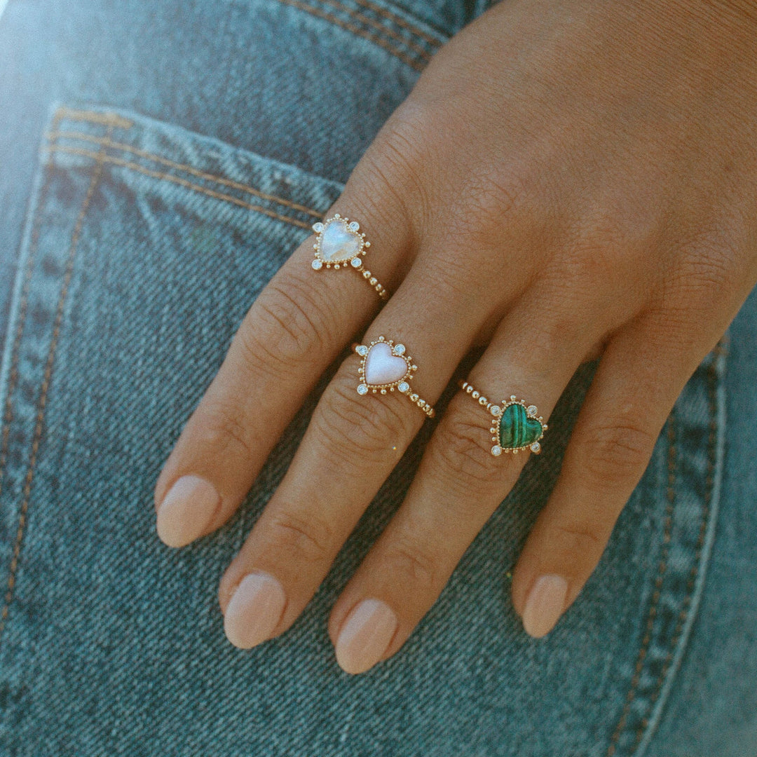 Joy Dravecky - Heavenly Heart Ring in Moonstone