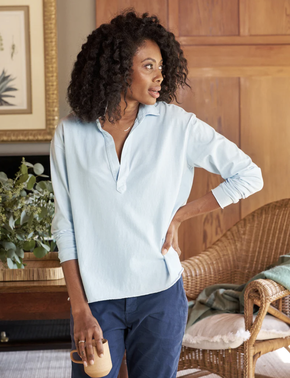 Frank & Eileen - Patrick Popover Henley in Ice