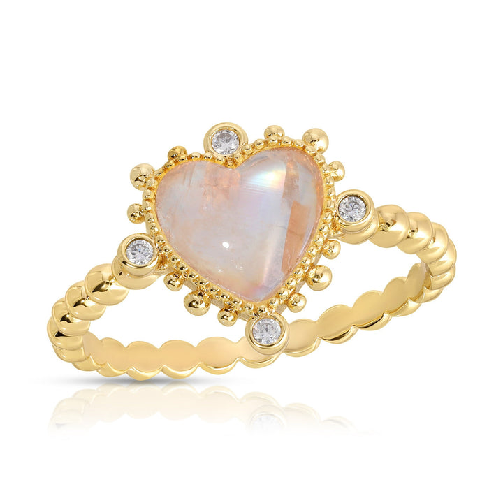 Joy Dravecky - Heavenly Heart Ring in Moonstone