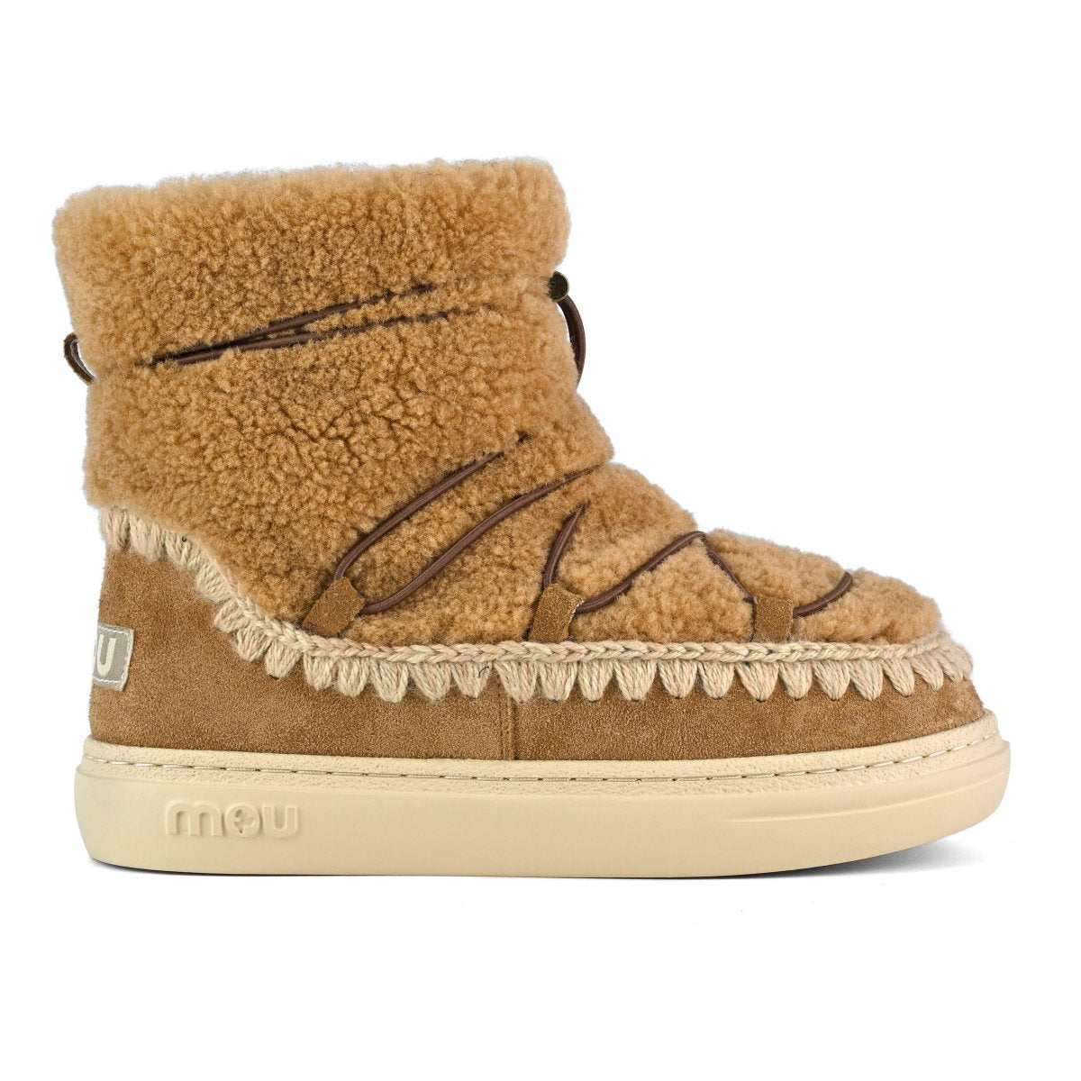 MOU Eskimo Sneaker Bold Scoubidoo Lace Up Boot in Cognac Blond Genius