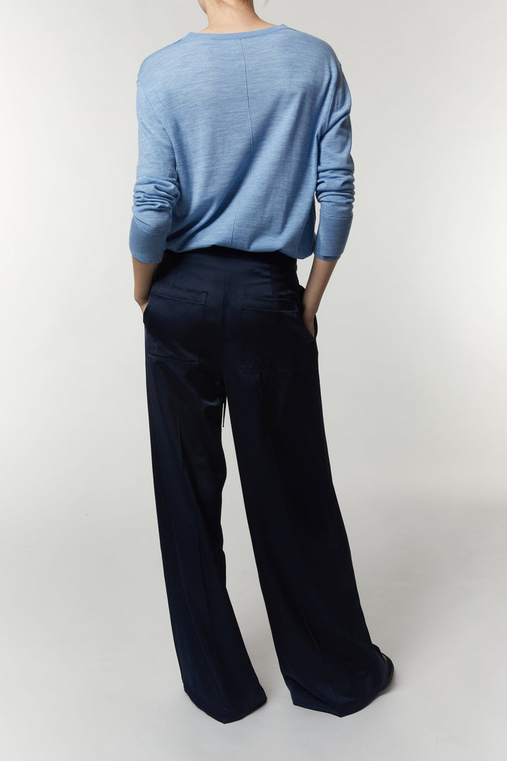 Saint Art New York - Neve Mid-Waisted Wideleg Trouser in Navy