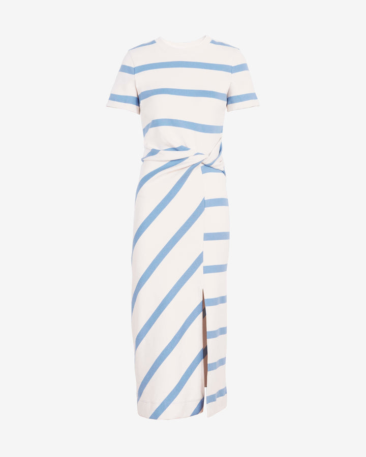 Tanya Taylor - Short Sleeve Cody Dress in Cream/Blue