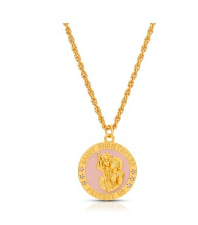 Joy Dravecky - Saint Christopher Necklace in Pink