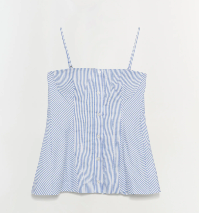 SIMKHAI - Vivvy Bustier Top in Blue Hydrangea Stripe