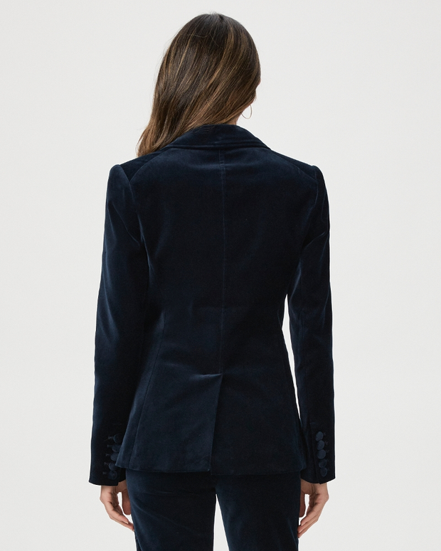 Paige - Chelsee Blazer in Deep Navy Velvet | Blond Genius