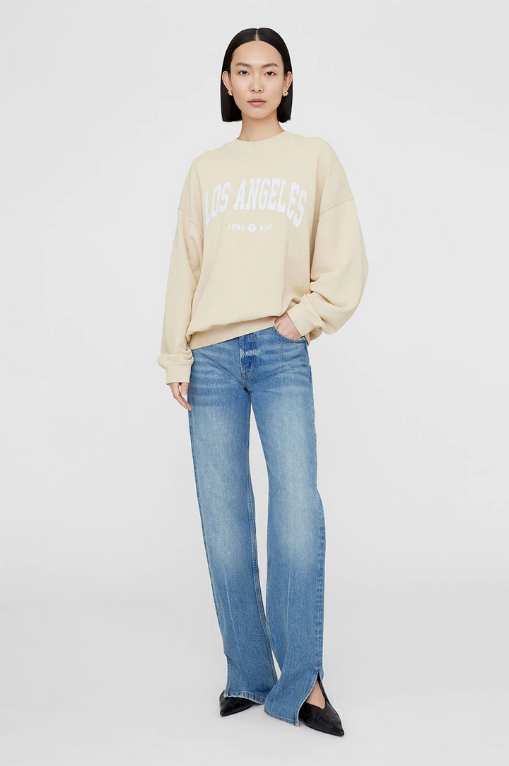 Anine Bing - Jaci Sweatshirt University Los Angeles in Washed Faded Ye ...