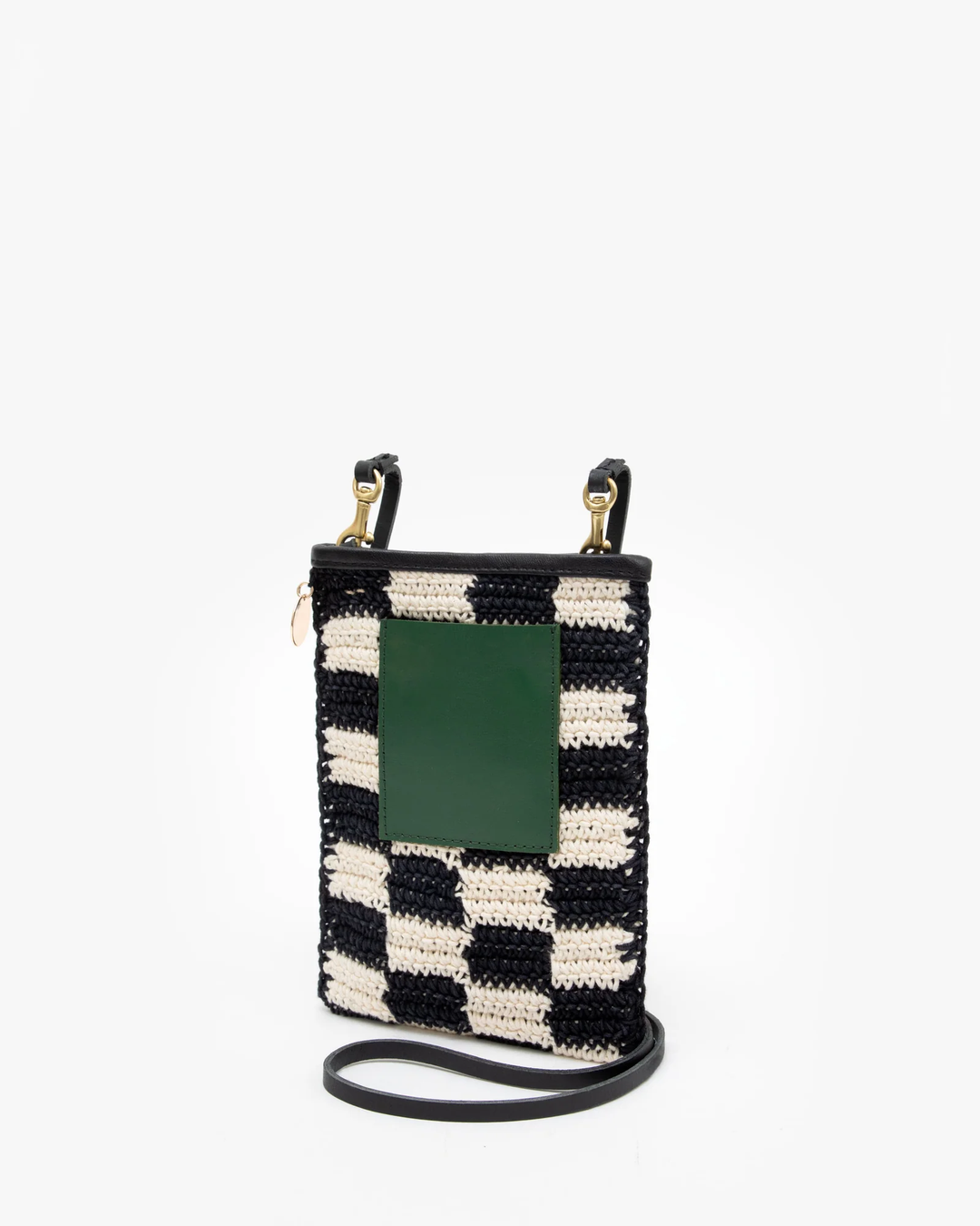 Clare V - Poche in Black & Cream Crochet Checker