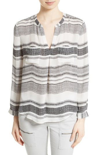 Joie - Obeline B Striped Top Blouse in Caviar