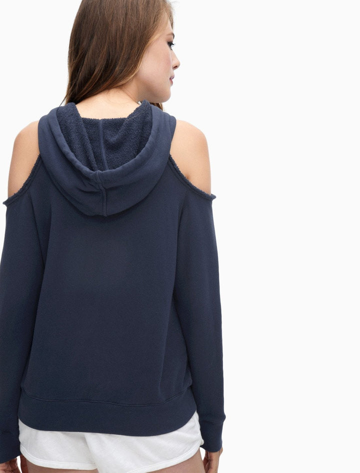 Splendid - Soft Cotton Cold Shoulder Sweatshirt Navy