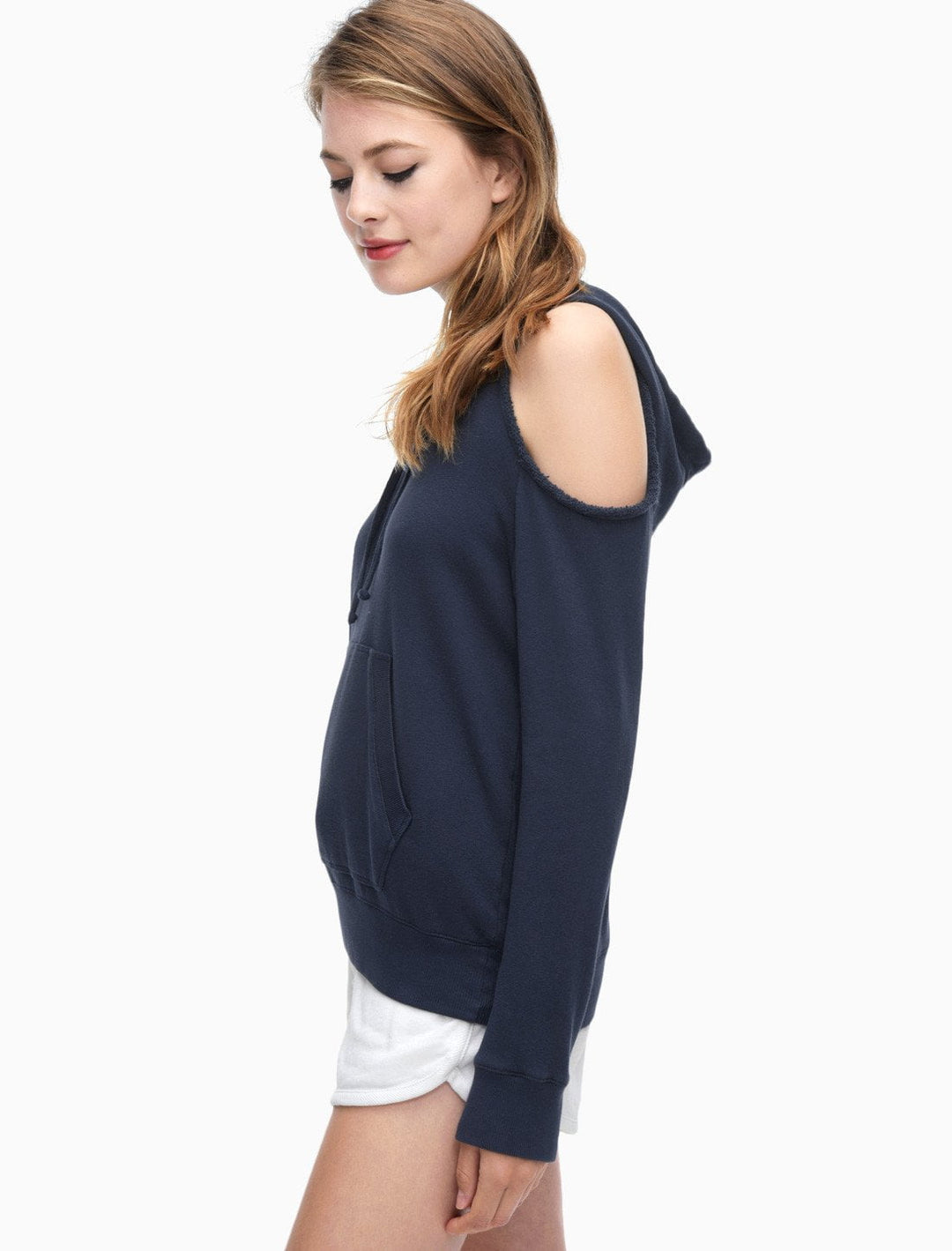 Splendid - Soft Cotton Cold Shoulder Sweatshirt Navy