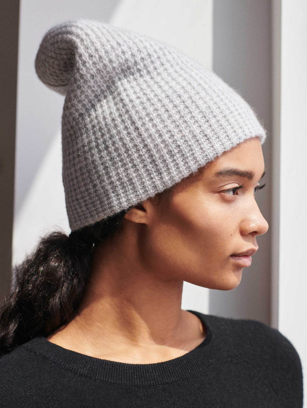 White + Warren Cashmere Thermal Beanie - Multiple Colors! Driftwood Heather