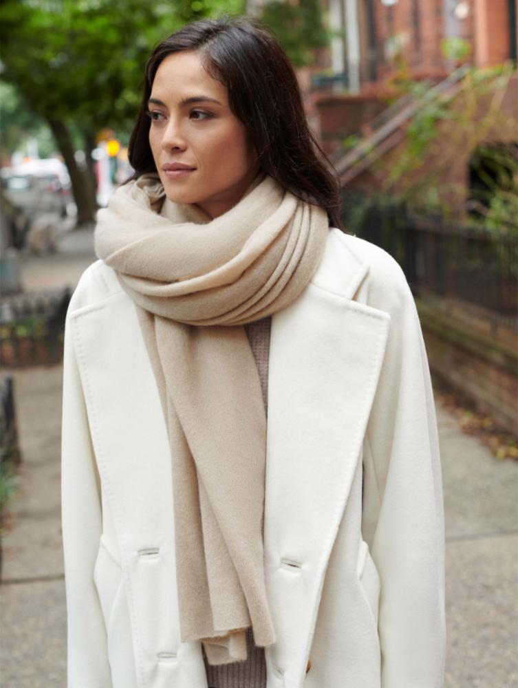 White + Warren - Cashmere Travel Wrap in Light Stone