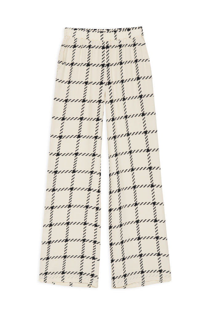 Anine Bing Owen Pant in Cream Check Blond Genius