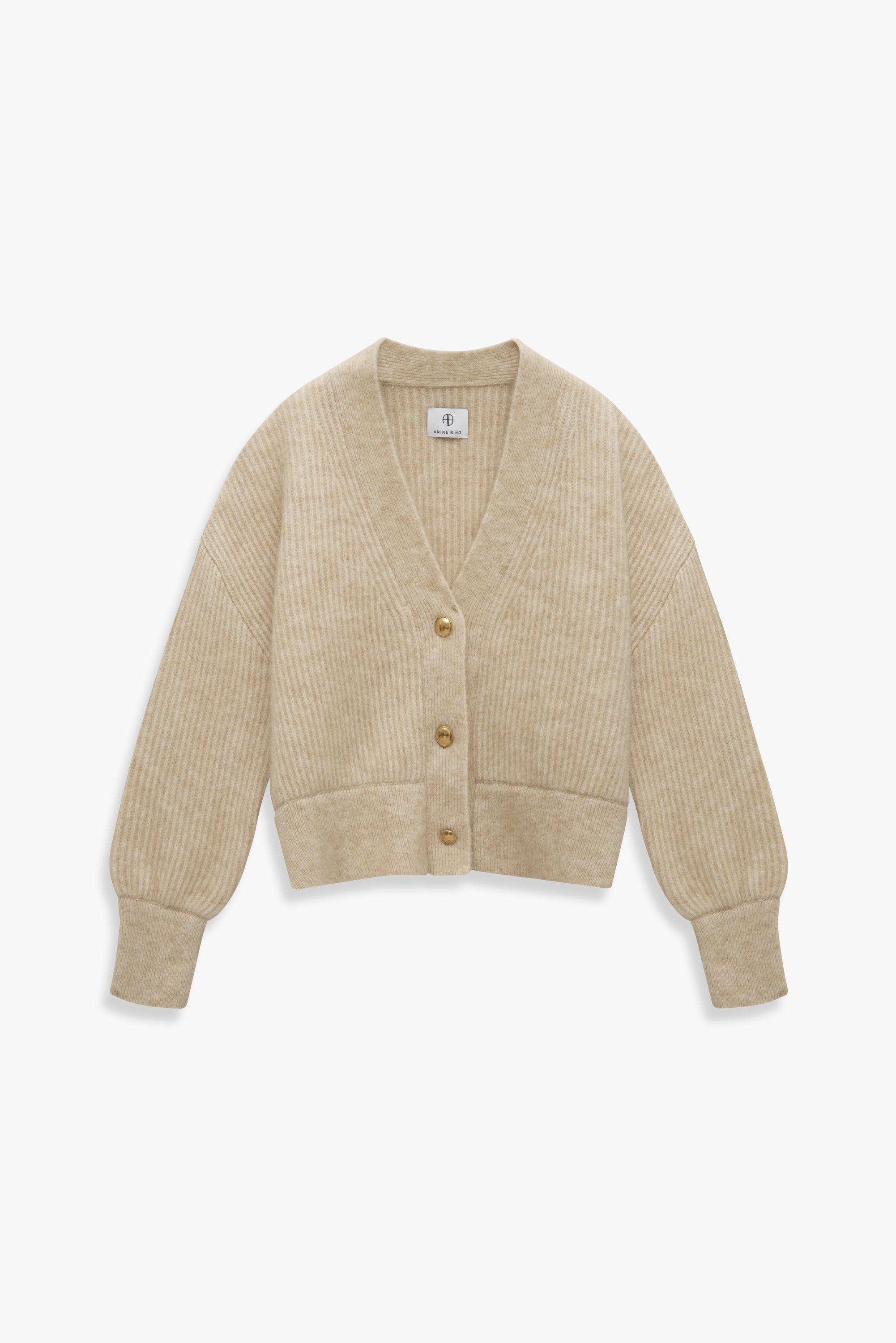 Anine Bing Maxwell Cardigan in Oat Blond Genius