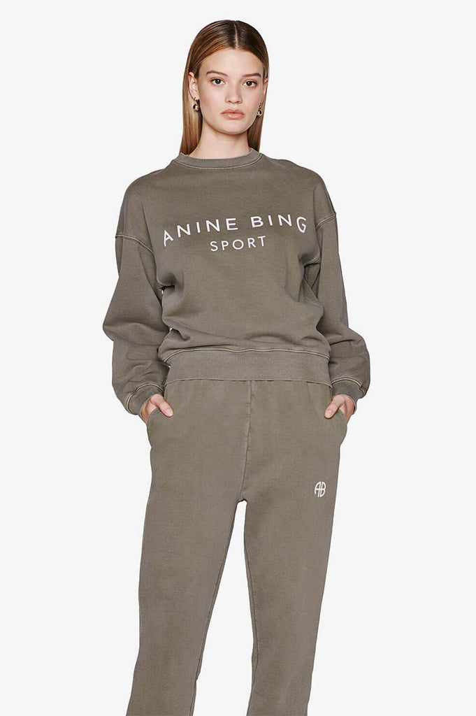 Anine Bing Evan Sweatshirt in Olive Blond Genius