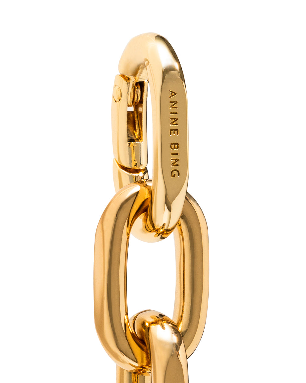 Anine Bing Signature Link Key Chain in Gold Blond Genius