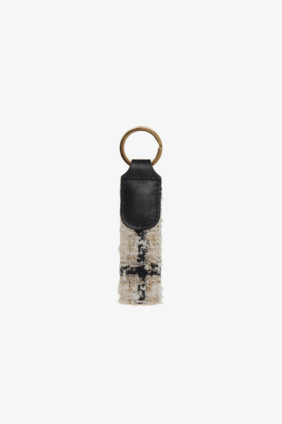 Anine Bing AB Key Chain in Beige Plaid Blond Genius