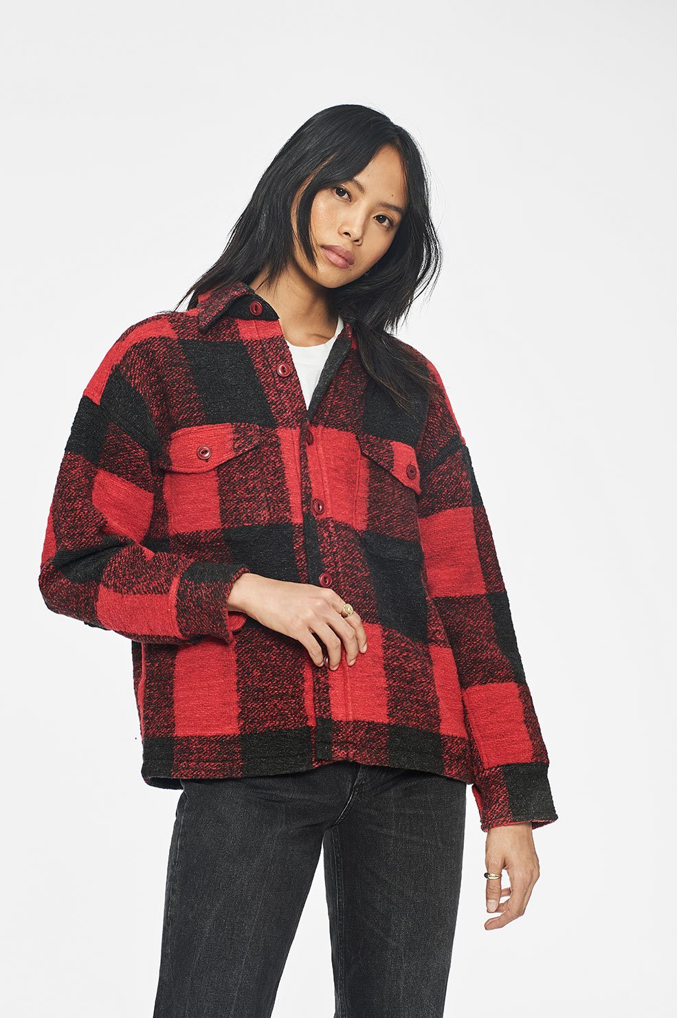 Anine Bing Bobbi Flannel Jacket in Buffalo Check