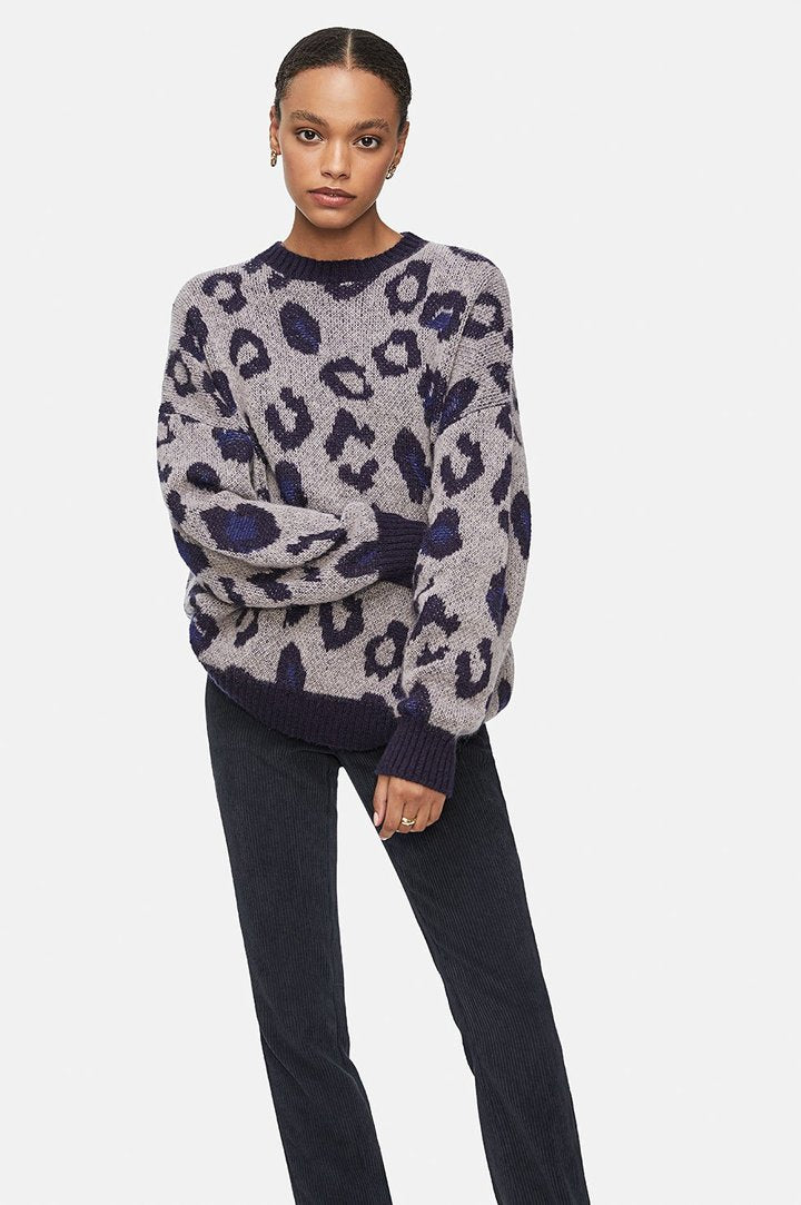 Anine Bing Raigh Sweater in Leopard Blond Genius