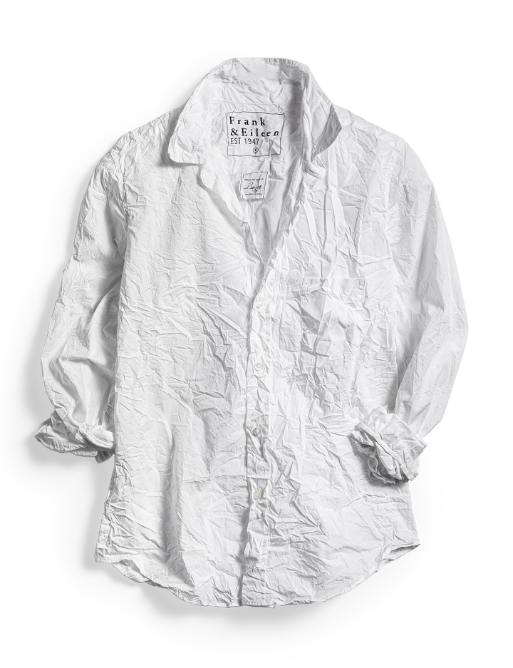 Frank & Eileen - Barry Woven Button Up in White Crinkle Superfine