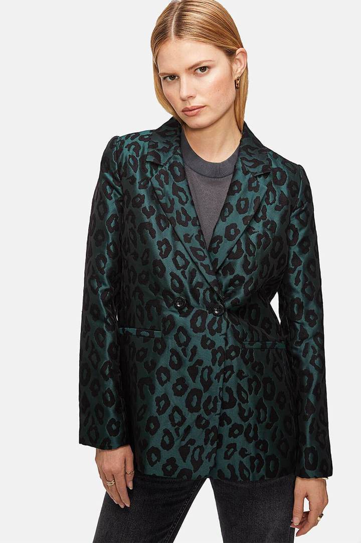 Anine Bing Madeleine Blazer Leopard Blond Genius