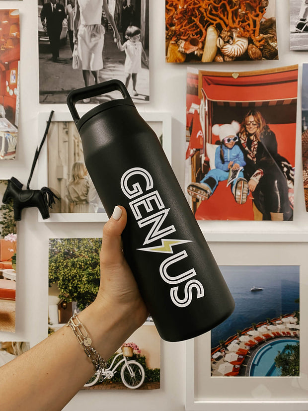 Blond Genius - Lightning Bolt Water Bottle in Black