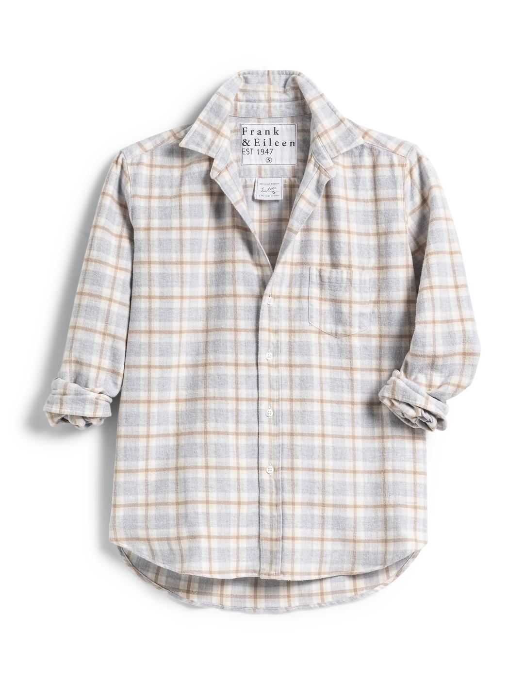 Frank & Eileen - Eileen Relaxed Button-Up Shirt in Gray and Tan with White Plaid