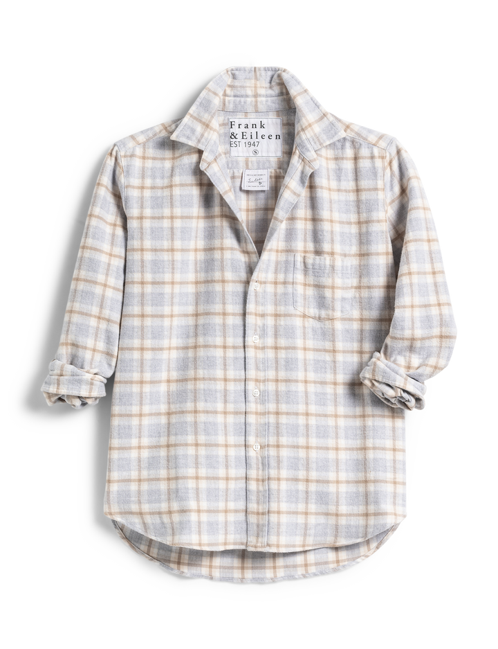 Frank & Eileen - Eileen Relaxed Button-Up Shirt in Gray and Tan with White Plaid