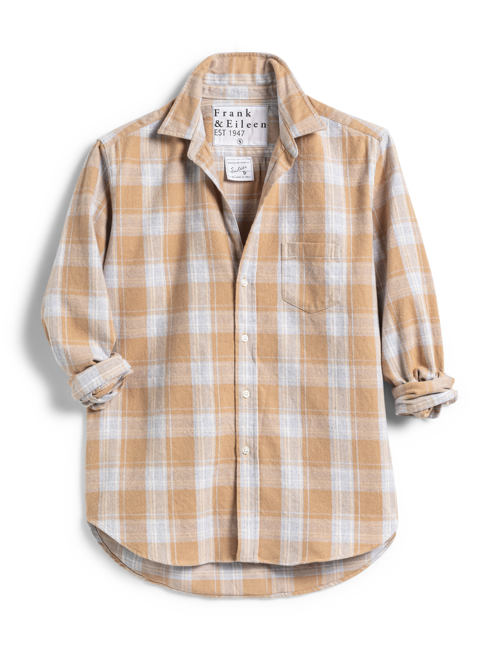 Frank & Eileen - Eileen Relaxed Button-Up Shirt in Camel and Gray Plaid