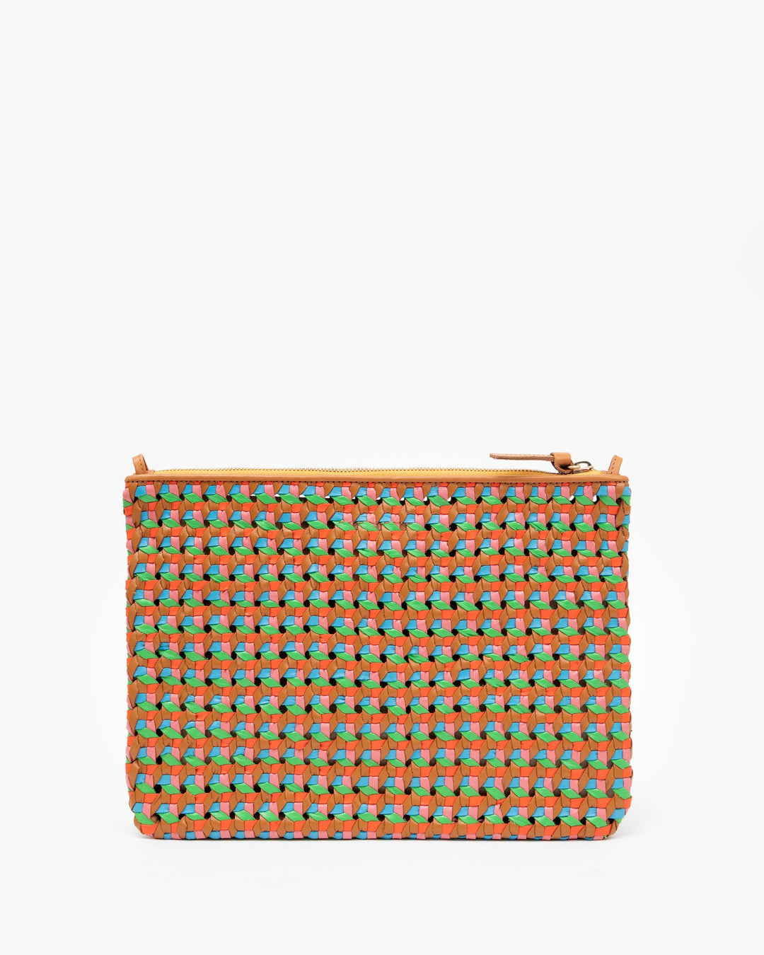 Clare V. - Flat Clutch with Tabs in Natural with Multi Rattan