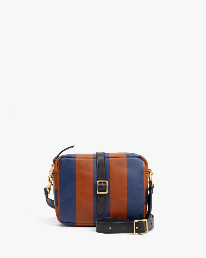 Clare V. - Gigi Bag in Cognac & Pacific Striped Rustic