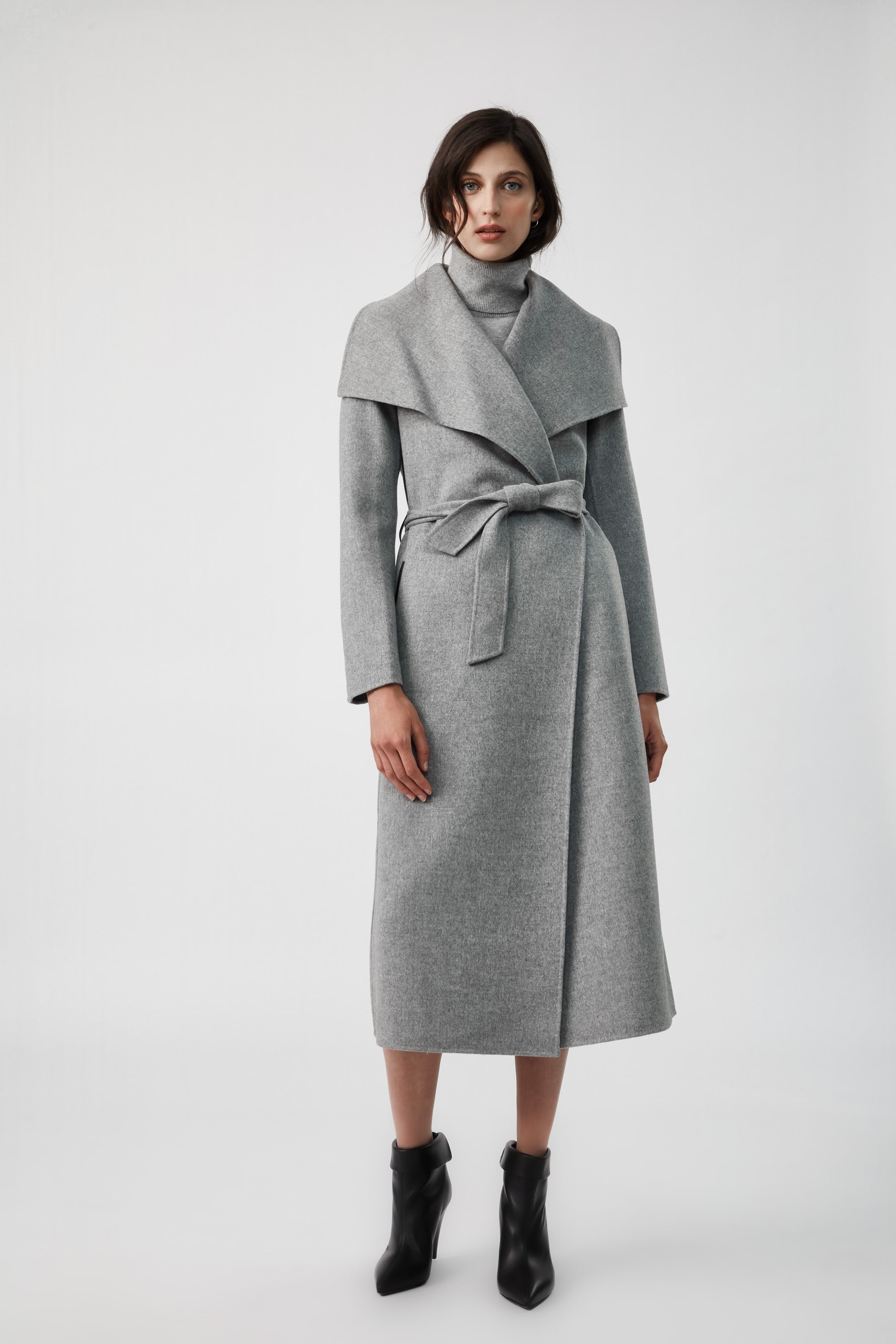 MACKAGE Mai Wool Coat in Light Grey Blond Genius