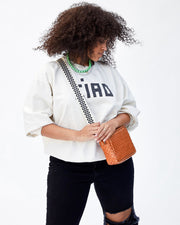 Clare V. Midi Sac Bag - Natural Woven Checker