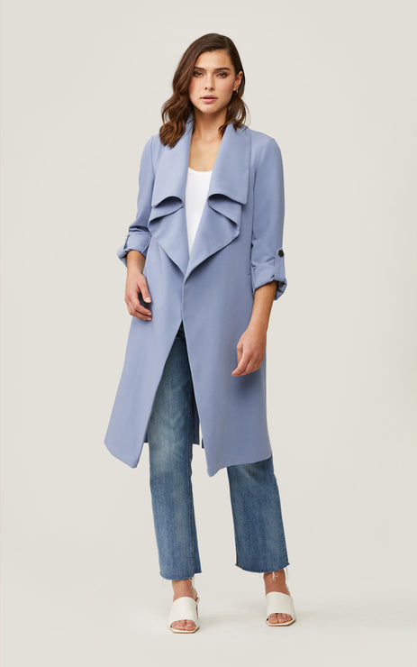 Soia Kyo Ornella Knee Length Coat in Cerulean Blond Genius