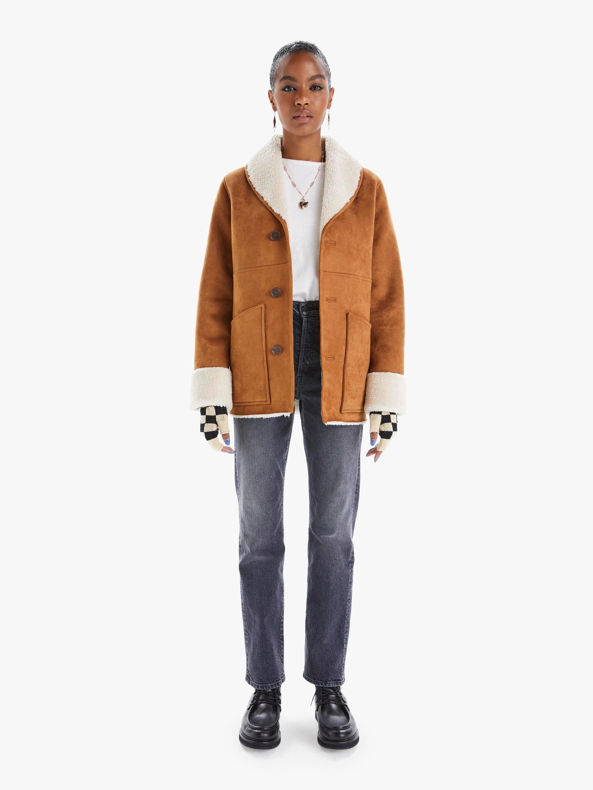 Mother shearling outlet coat